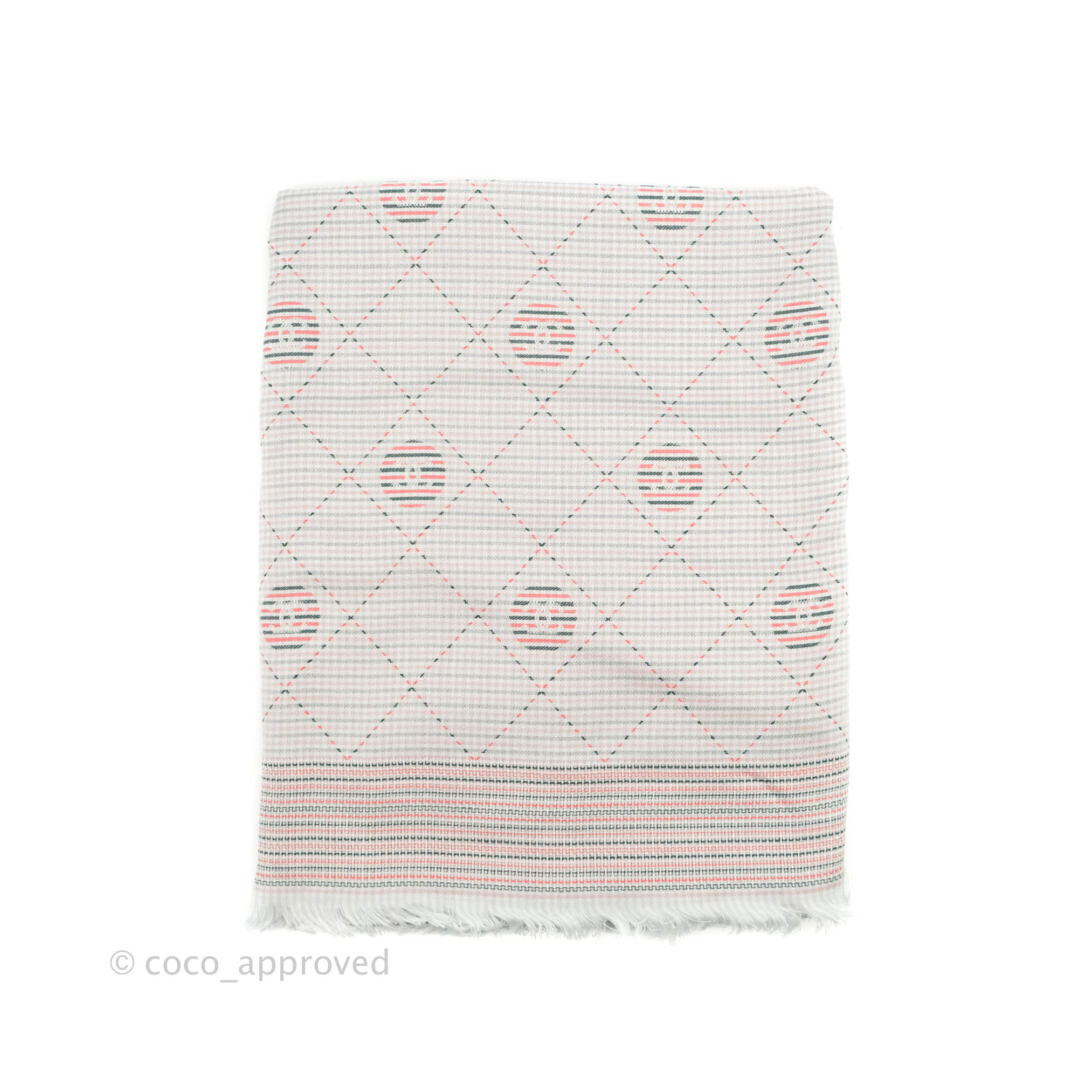 Chanel CC Silk & Cotton Scarf With Fringe - Luxury Designer Scarf for Women, Elegant Fashion Accessory for Parties, Weddings & Everyday Wear