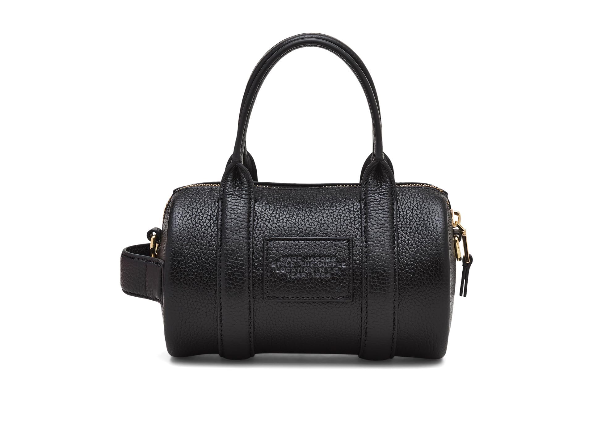 Marc Jacobs The Leather Mini Duffle Bag for Women - Stylish Black Crossbody Purse for Travel, Gym & Everyday Use