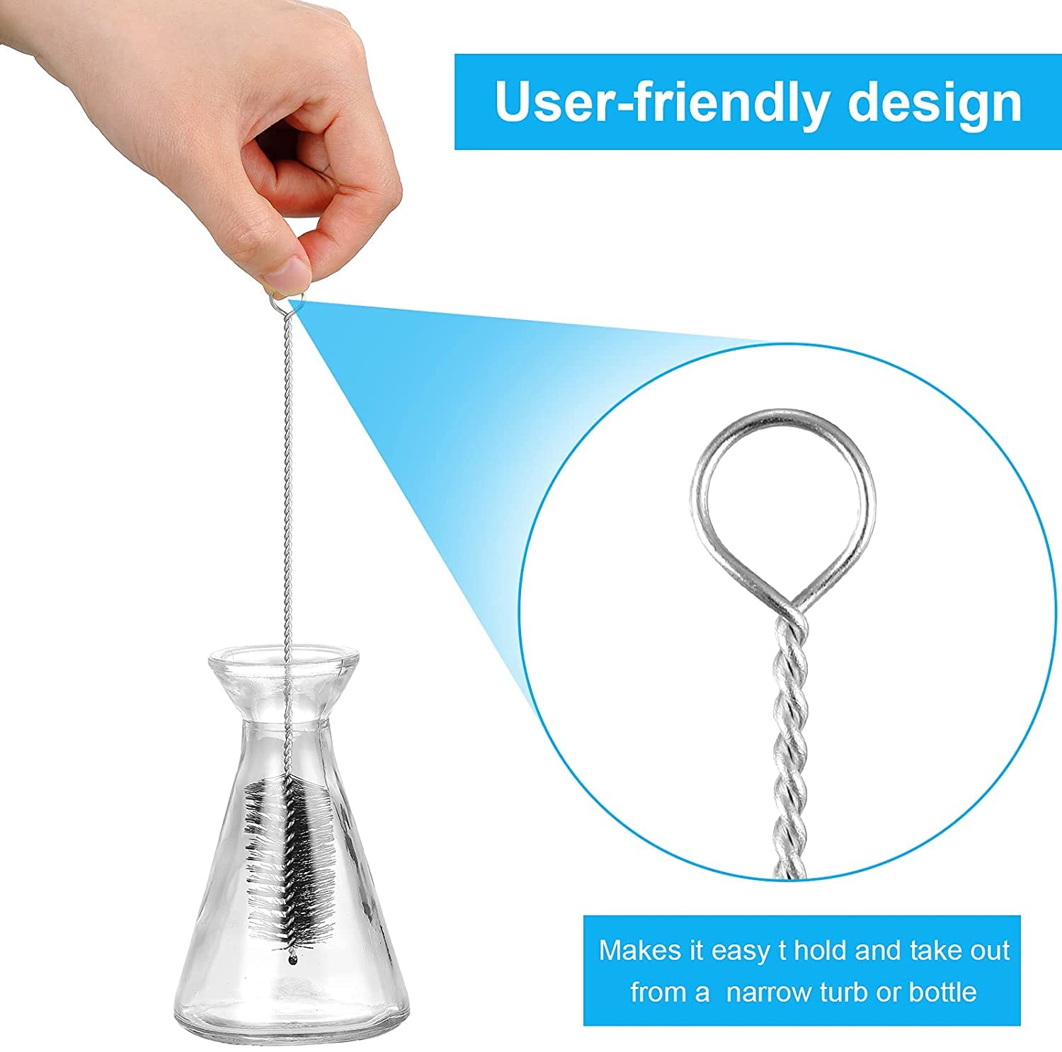 Utoolmart 5-Pack Stainless Steel Wire Tube Cleaning Brushes - 1.2-inch Diameter, 12-inch Length Spiral Power Brush for Bottles, Pipes & Tubes | Heavy-Duty Cleaning Tool for Home, Kitchen, Plumbing & Industrial Use