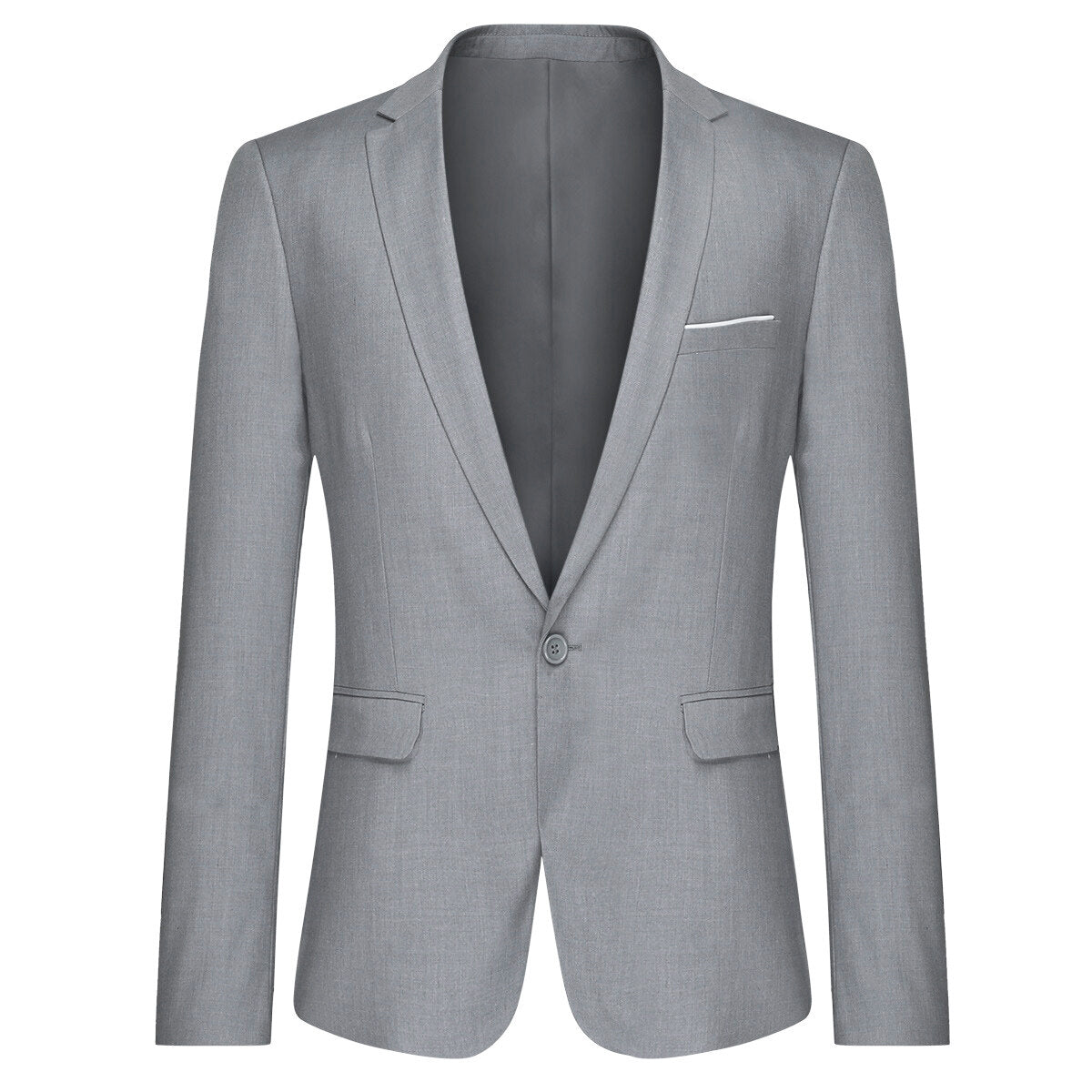 Light Grey Stylish One Button Casual Blazer for Women - Office Wear, Business Attire & Formal Events