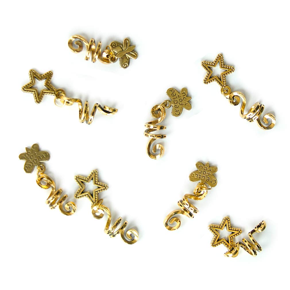 22 PCS Spiral Hair Coils & Dreadlock Beads for Braiding - DIY Hair Jewelry Accessories for Dreadlocks, Braids & Natural Hair Styling