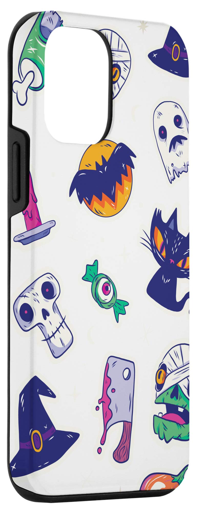 Halloween Bat & Skull iPhone 12 Mini Phone Case - Cute Protective Cover for iPhone 12 Mini - Perfect for Halloween Parties, Cosplay & Spooky Themed Events
