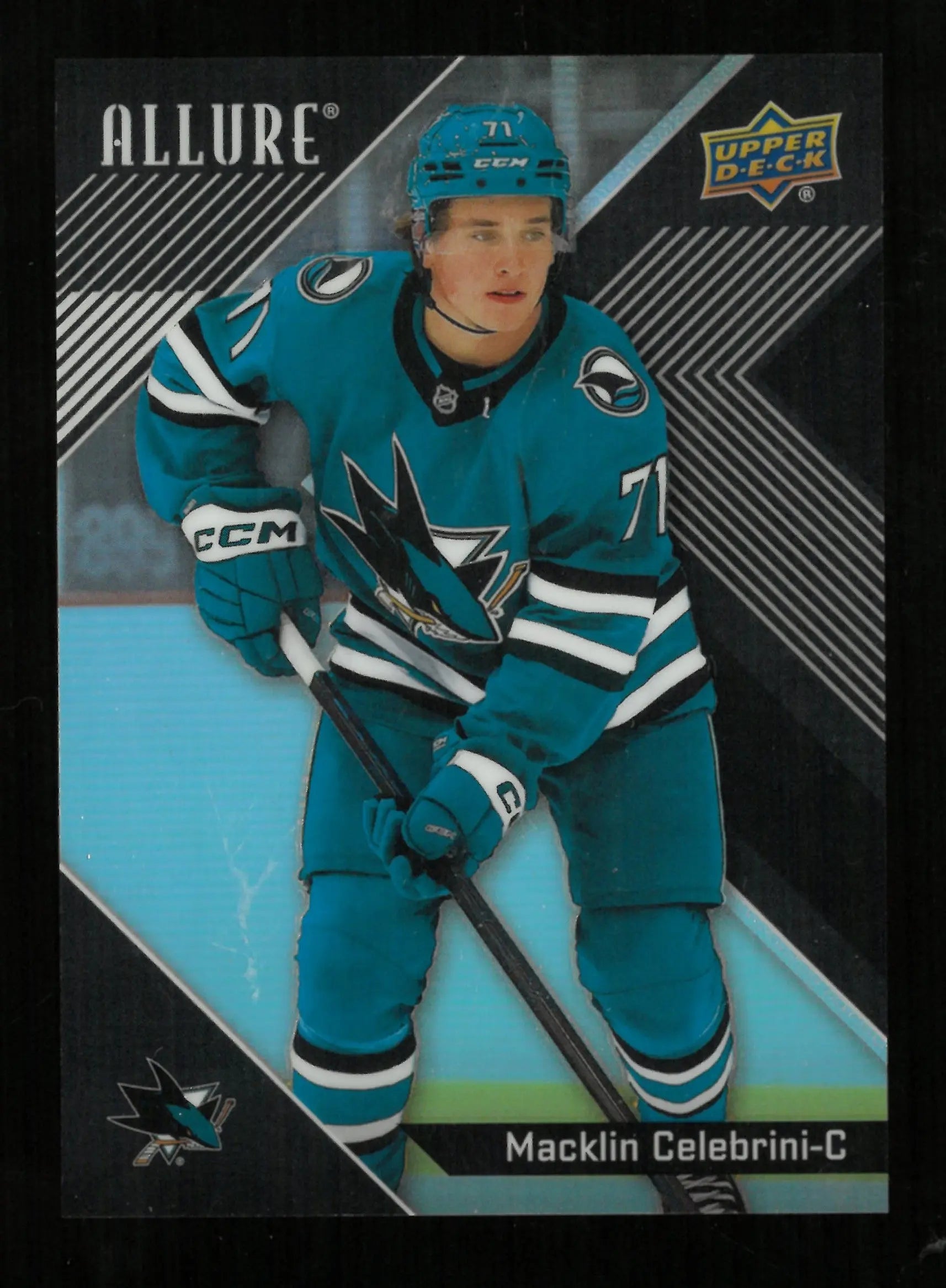 2024-25 Upper Deck Allure Hockey Macklin Celebrini RC Rookie Black SP - Rare Hockey Trading Card for Collectors & Fans - Perfect for Sports Memorabilia Collections & Investment
