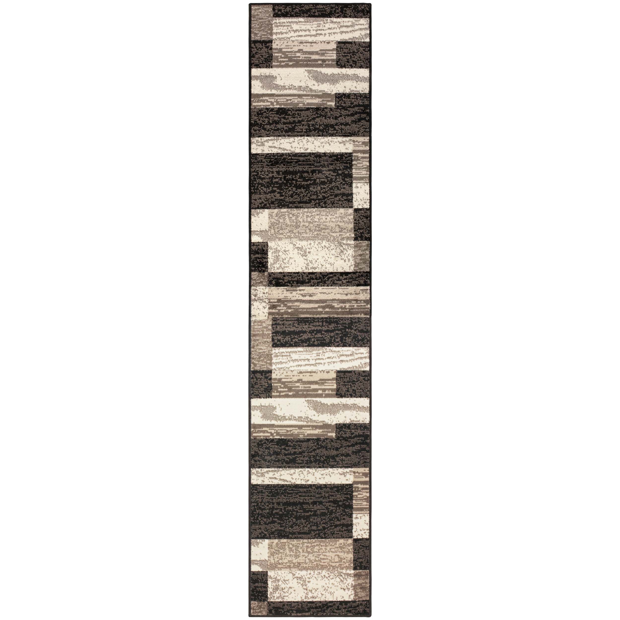 Stylish Rockwood Contemporary Geometric Patchwork Area Rug - Non-Slip Indoor Runner for Living Room, Bedroom & Office Decor