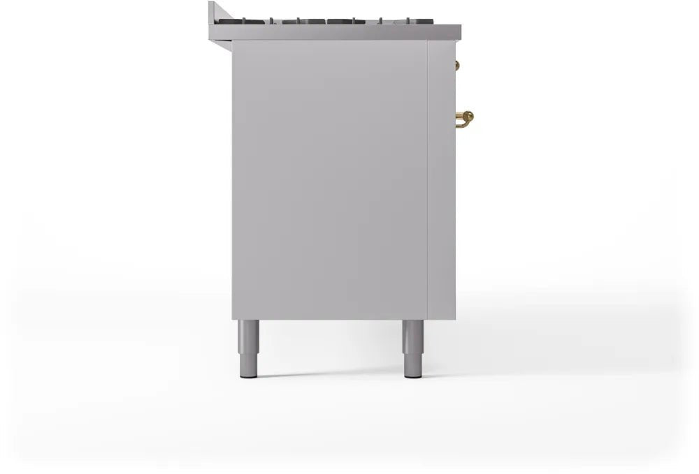 ILVE Nostalgie II 60-Inch Dual Fuel Range with Liquid Propane - White & Brass Trim (UP60FNMPWHGLP) | Professional Gas Stove for Home Kitchen & Restaurant Cooking