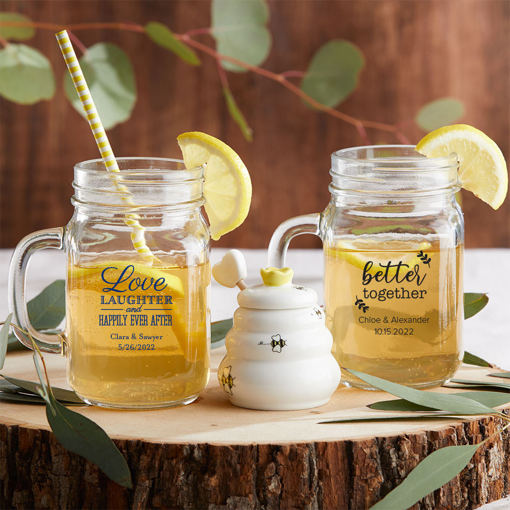 Personalized 16 oz Mason Jar Mug with Handle - Custom Name Engraved Glass Cup for Coffee, Tea & Smoothies - Perfect for Home, Office & Outdoor Picnics