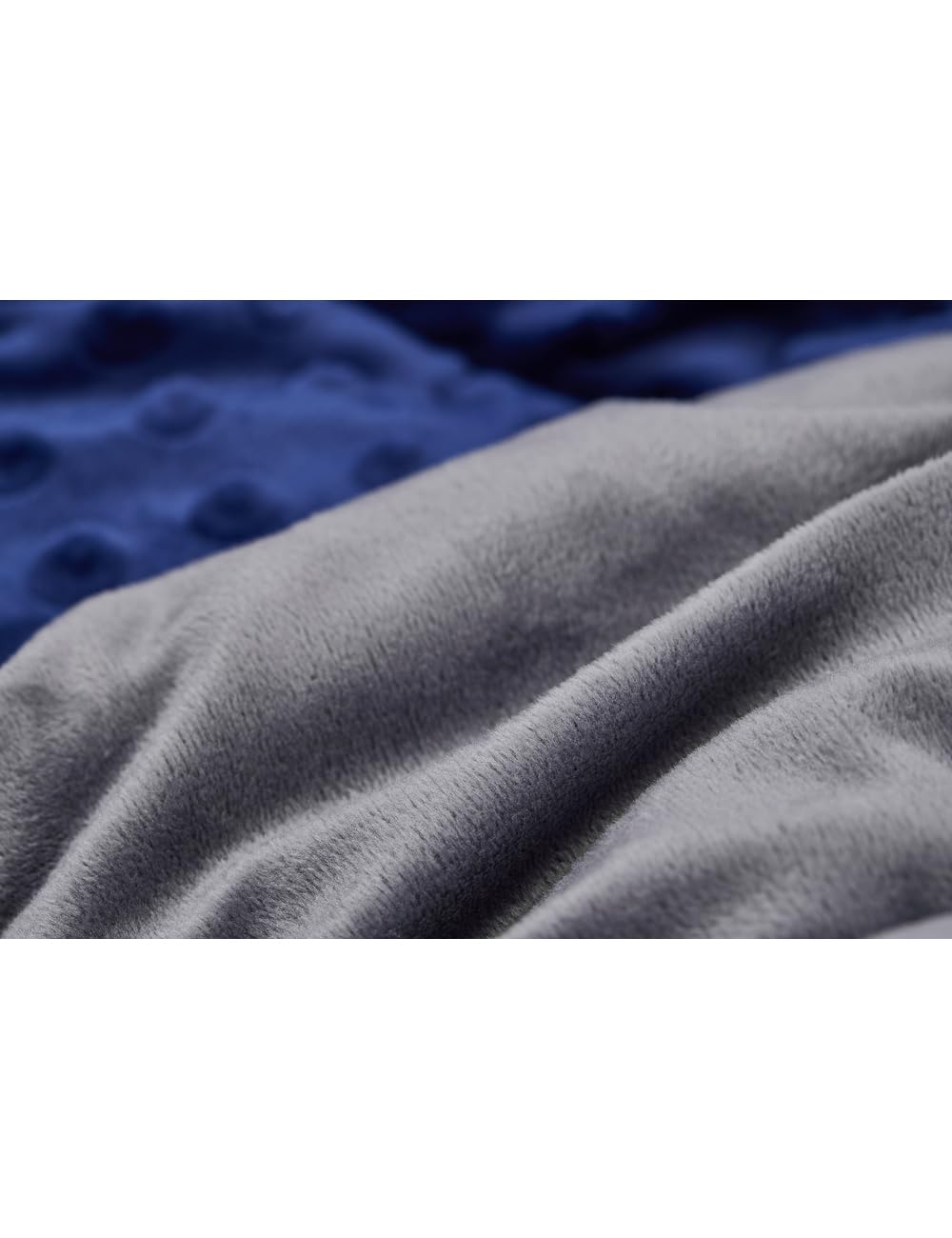 TONGDADA 10lbs Weighted Blanket 40x60 Inches - Soft Minky & Luxury Velvet with Premium Glass Beads - Grey/Navy - Cozy Throw Blanket for Stress Relief, Anxiety, and Better Sleep - Perfect for Adults, Kids, and Home Decor