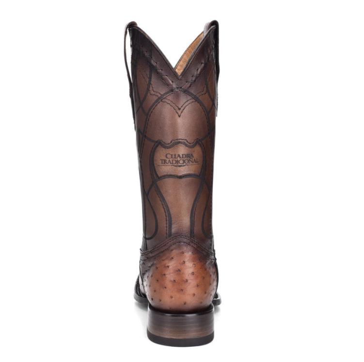 Men's Cuadra Chestnut Brown Cowboy Rodeo Ostrich Boots - Genuine Leather Western Boots for Country Dancing, Rodeo Events & Casual Wear