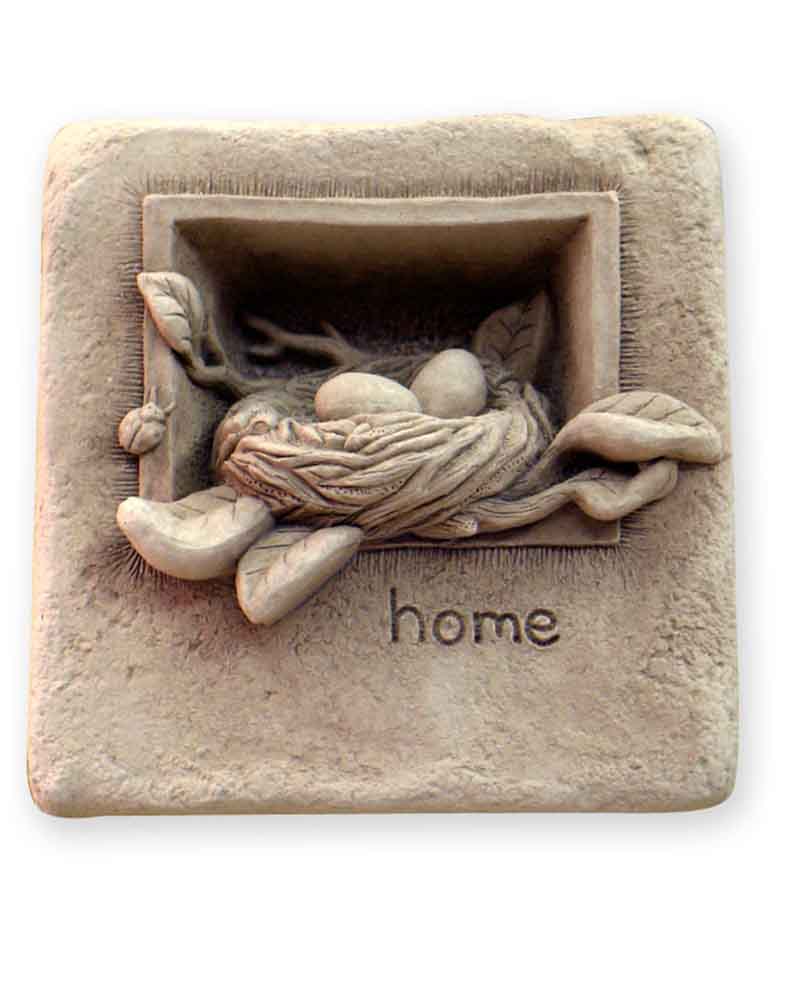 Carruth Studio Cast Stone Wall Hanging 'Home Mini' #1069A - Elegant Home Decor for Living Room, Bedroom, or Entryway