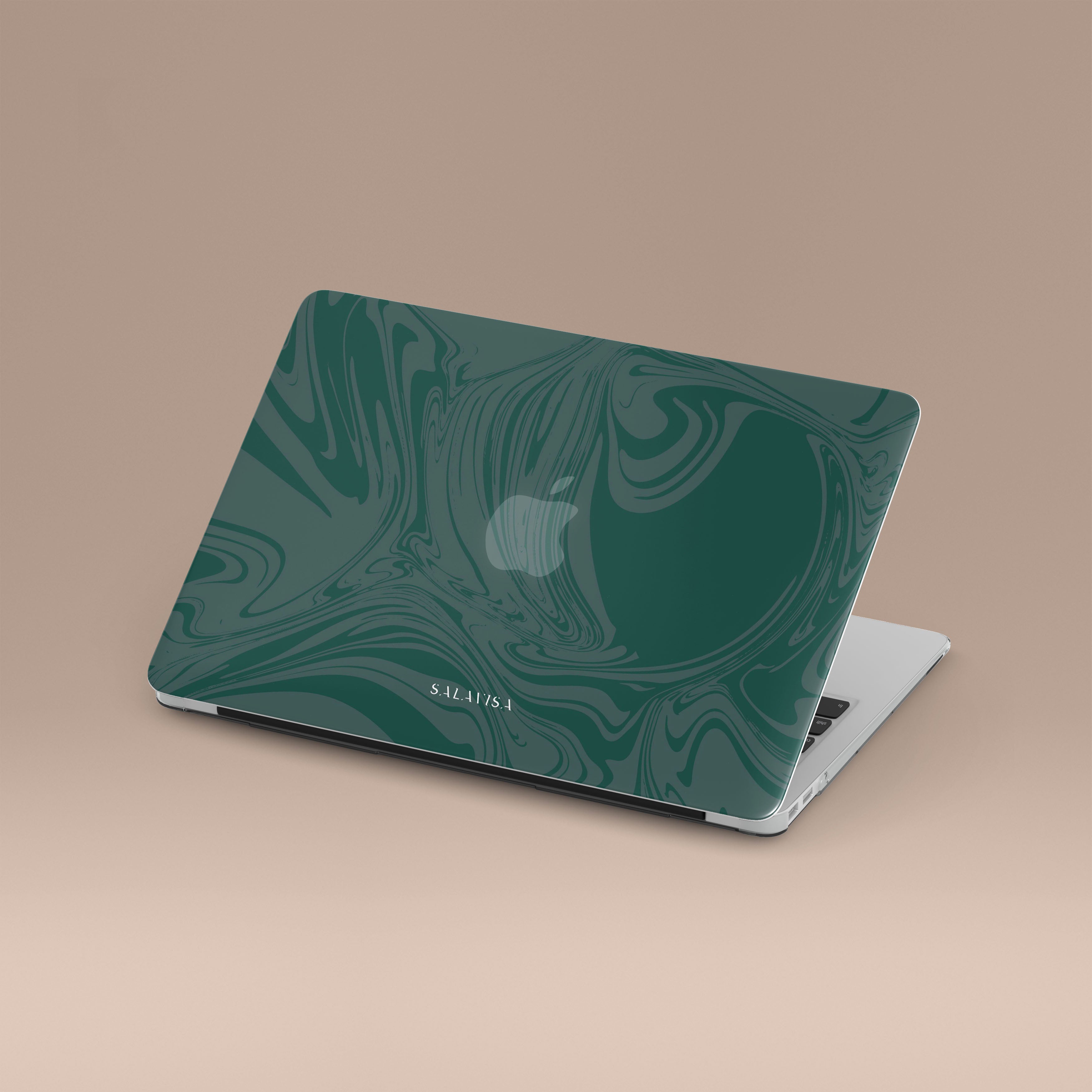 Premium Dark Green Swirl Pattern MacBook Pro/Air Case - Durable Protective Cover for MacBook 13/15 Inch - Perfect for Work, Travel & Daily Use