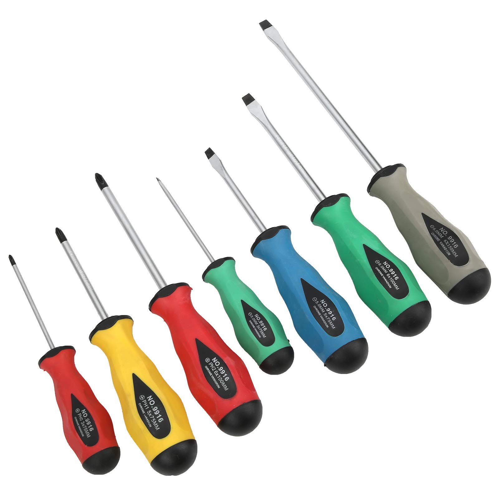 EVTSCAN 7-Piece Alloy Steel Screwdriver Set - Durable Cross Slot Screwdrivers for Home Repair, DIY Projects & Hand Tools - Perfect for Furniture Assembly, Electronics Repair & Household Maintenance