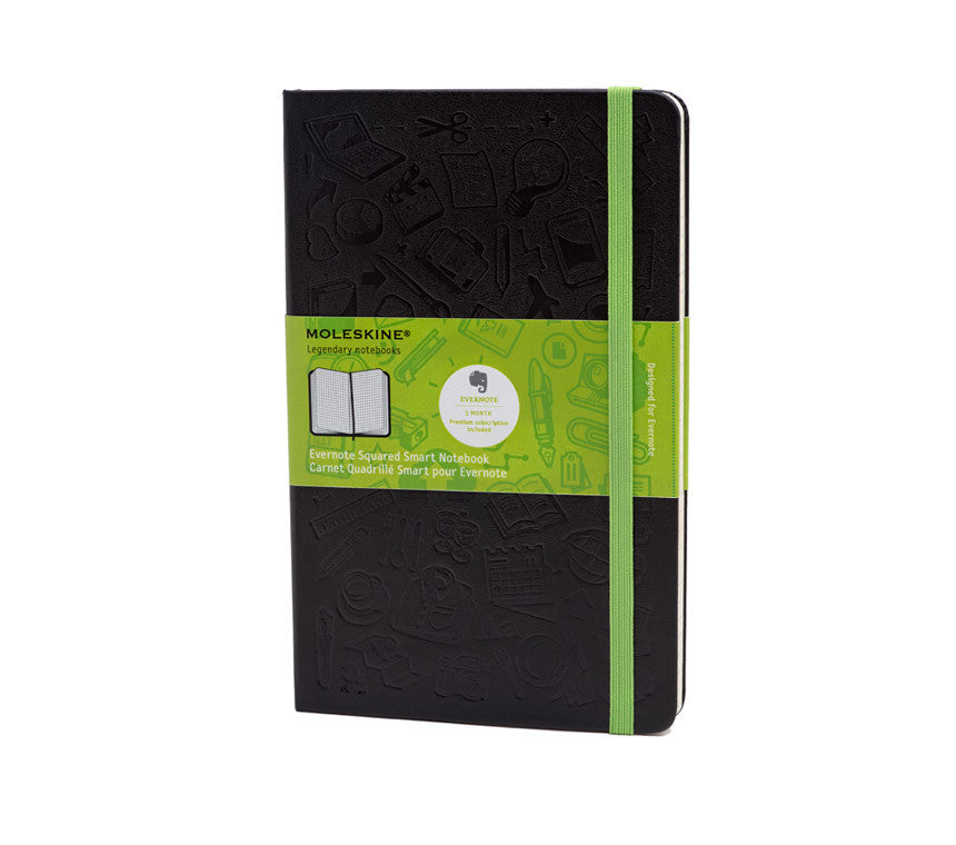 Moleskine Evernote Smart Notebook - Large Hard Cover Journal with Squared Pages for Note Taking, Sketching & Digital Sync | Perfect for Students, Professionals & Creative Work