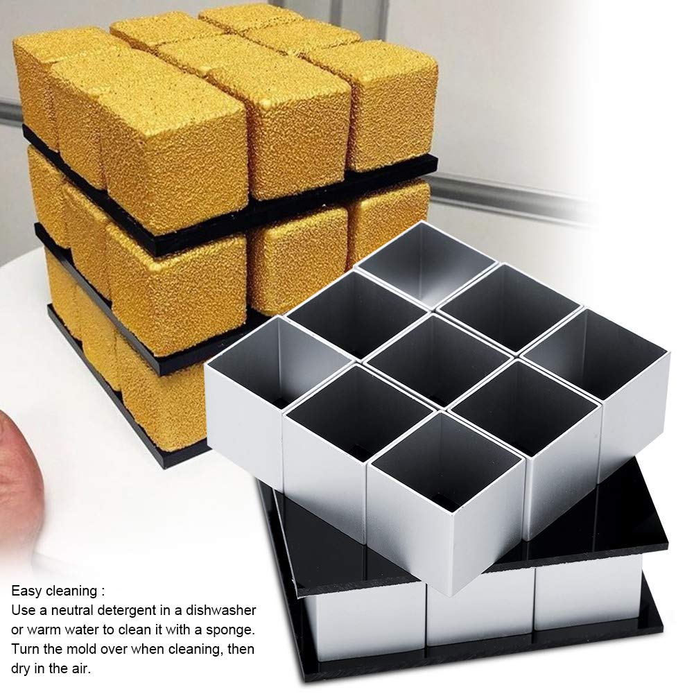 3D Metal Cube Cake Mold - Professional 3-Layer Rotating Mousse Dessert Baking Tool for Birthday Cakes, Wedding Desserts & Home Baking