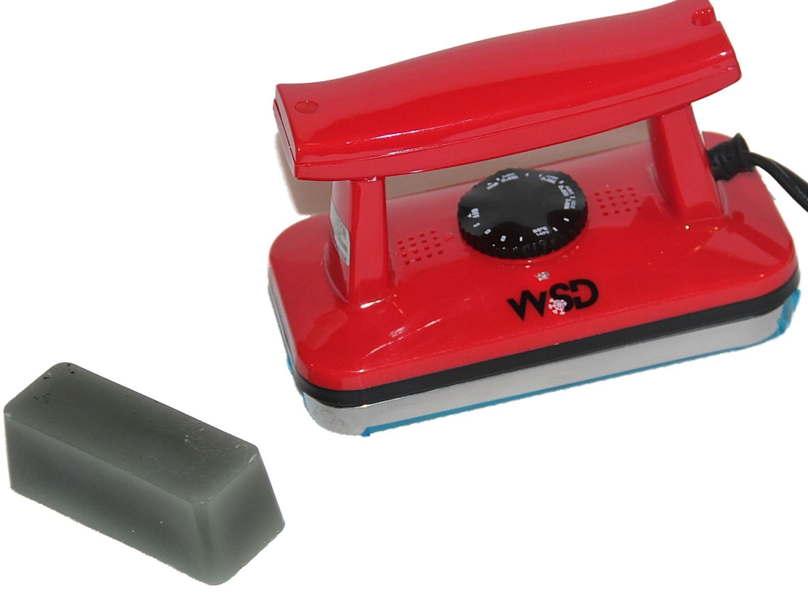 WSD Professional Ski & Snowboard Waxing Iron for Tuning - Adjustable Temperature, Non-Stick Base, Red - Perfect for Home & Shop Ski Maintenance