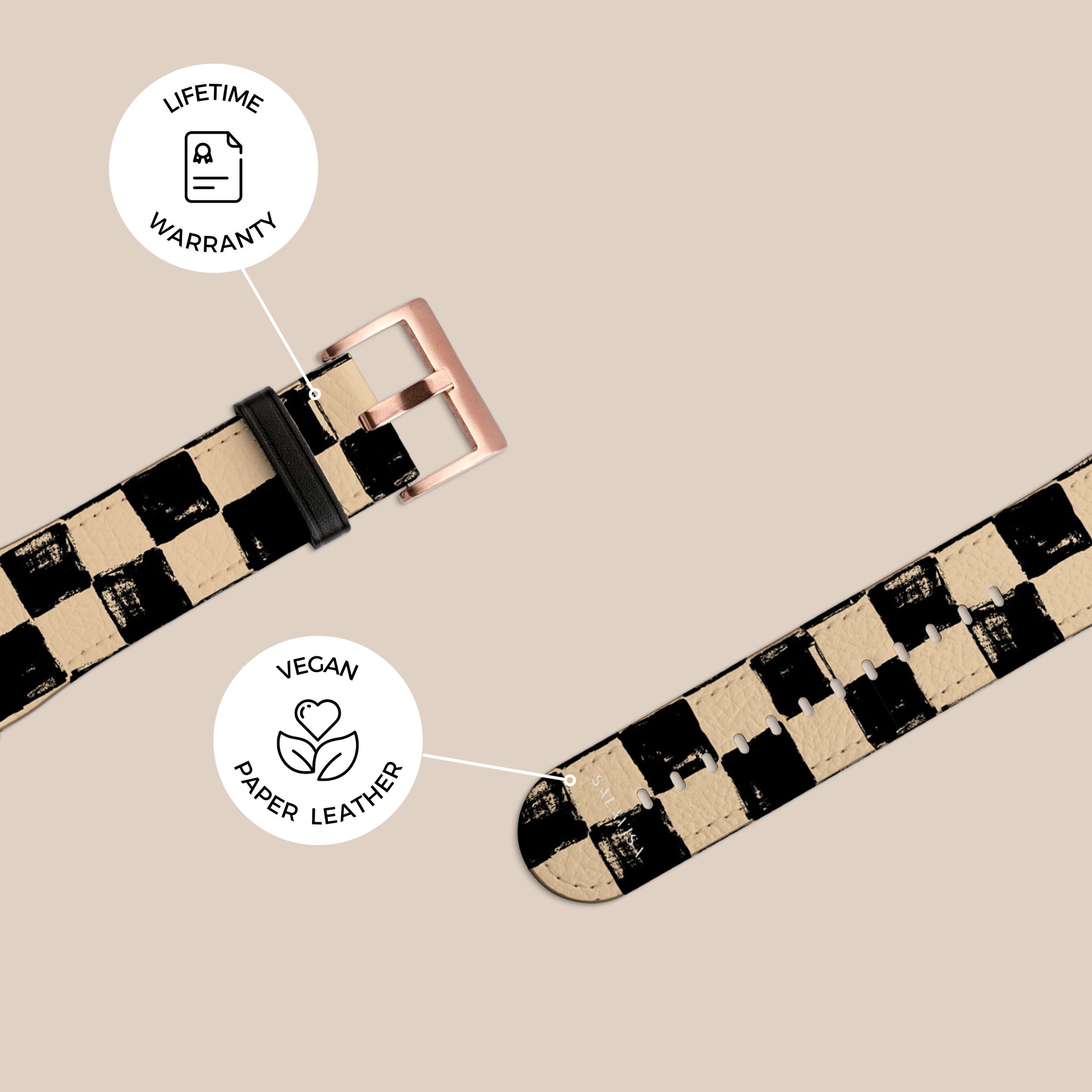 Galaxy Watch Band with Chess Board Design - Stylish Smartwatch Accessory for Men & Women - Perfect for Business, Casual & Gaming Enthusiasts