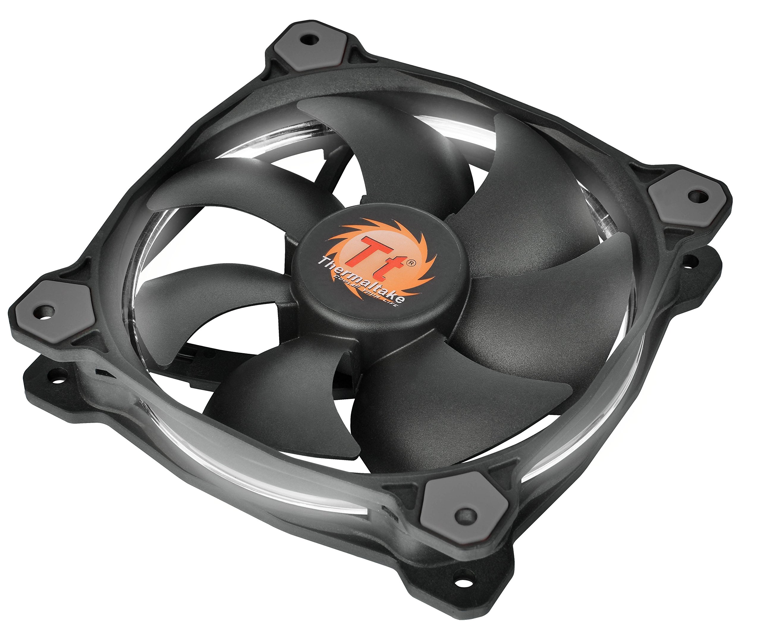 Thermaltake RIING 120mm RGB LED Ultra Quiet High Performance PC Case Cooling Fan - White | Perfect for Gaming PC Builds, Workstation Cooling & Computer Case Airflow Enhancement