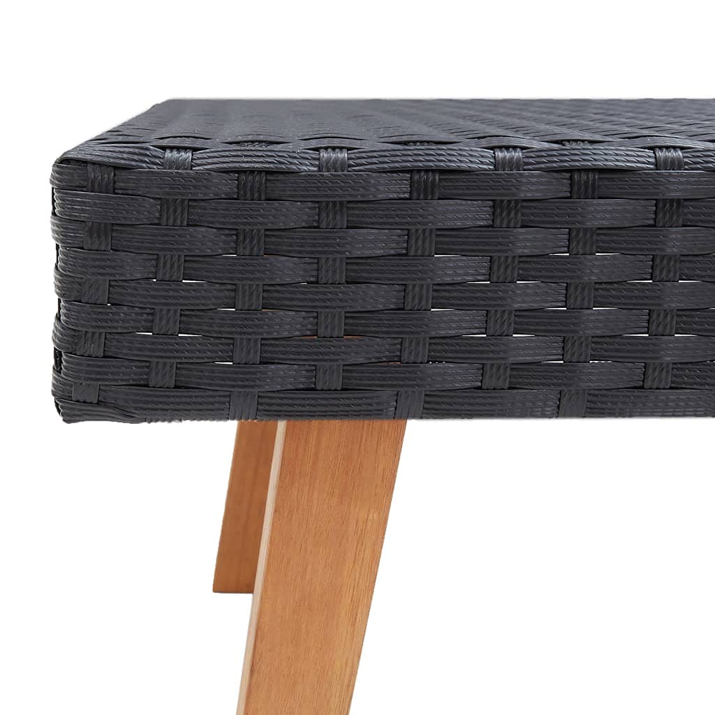 4-Piece Outdoor Bistro Set with Cushions - Black Poly Rattan Patio Table and Chairs for Garden, Balcony, Beach & Coffee Bar | Perfect for Relaxing, Entertaining & Outdoor Dining