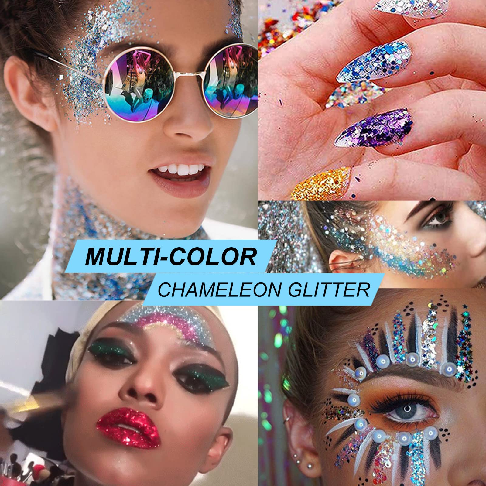Holographic Body Glitter Gel - Long Lasting Waterproof Quick Dry Liquid Glitter for Face, Body & Nails | Chunky Glitter Eyeshadow for Rave, Festival & Party Makeup | 1oz Maple Red | Perfect for Cosplay, Night Out & Special Events