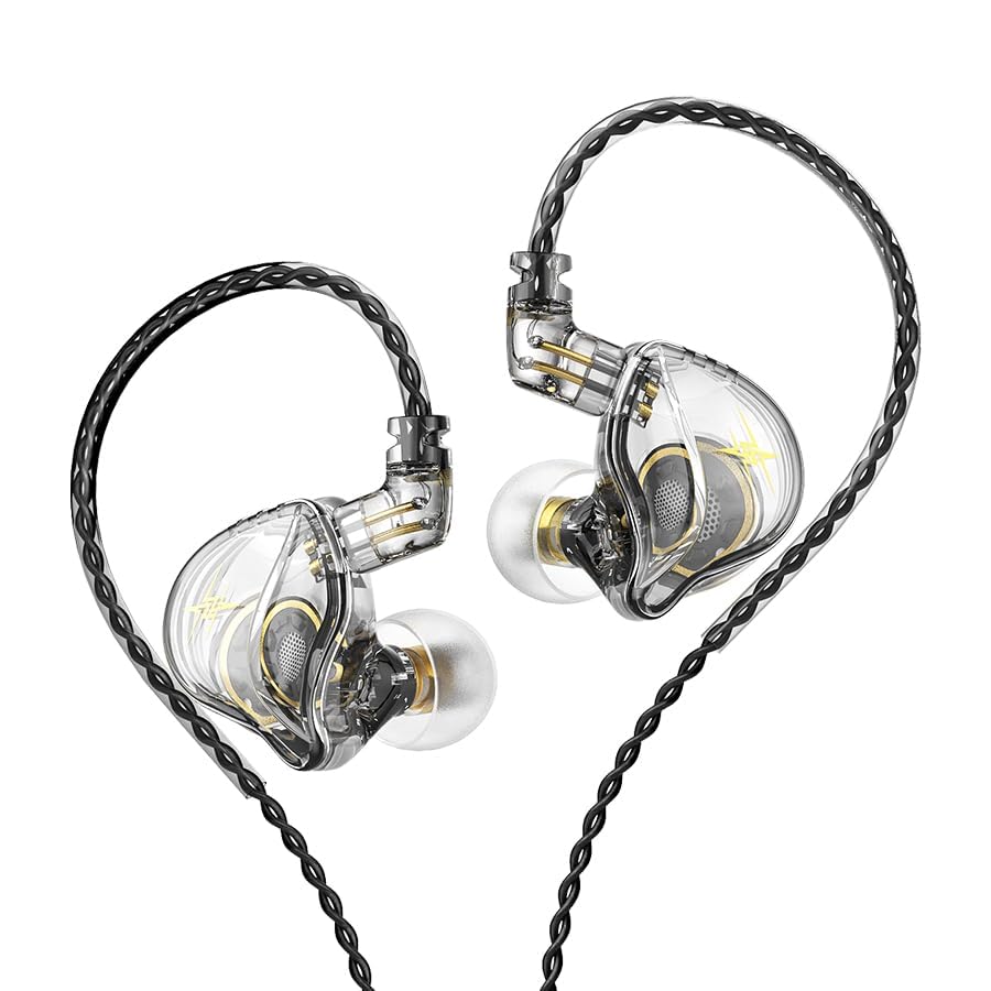QKZ ZXT HiFi In-Ear Monitor Headphones with Detachable Cables - Wired Stereo Bass Earbuds for Gaming, Music & Professional Audio (White) - Perfect for Gamers, Musicians & Audiophiles