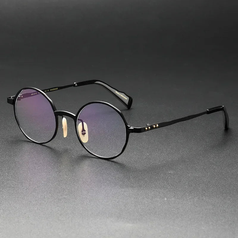 Aror Women's Full Rim Round Titanium Eyeglasses Frame 49412 - Lightweight & Durable for Work, Reading & Fashion