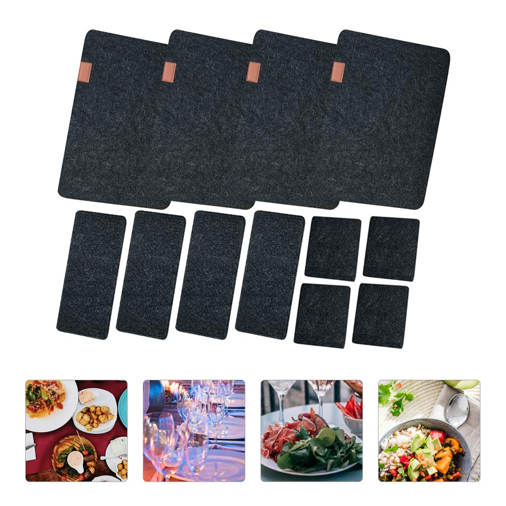 ARTIBETTER 4-Pack Heat-Resistant Felt Placemats Set - Square & Round Coasters with Cutlery Bags for Dining Table, Home Decor, and Party Settings | Durable & Stylish Table Mats for Everyday Use, Entertaining, and Special Occasions