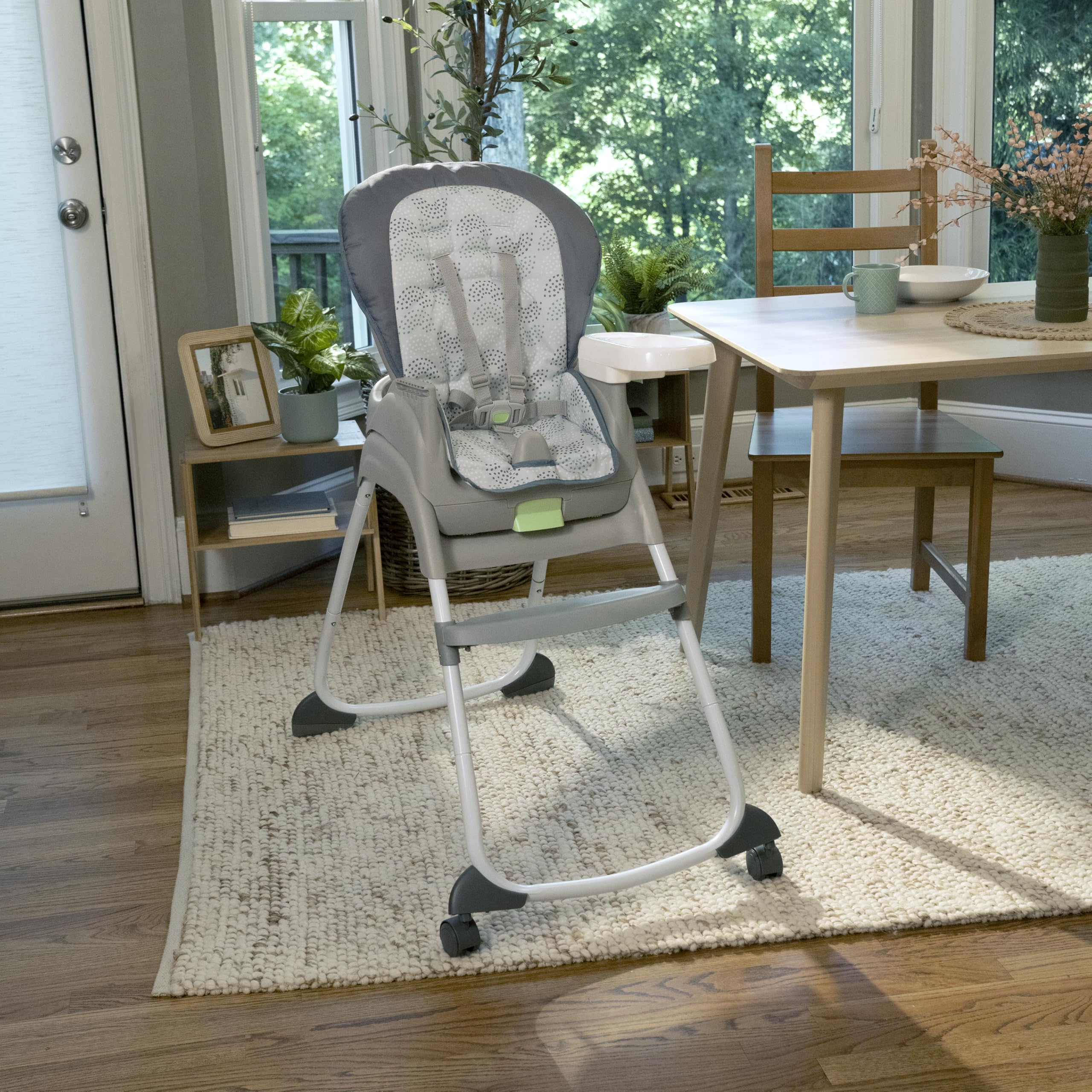 Ingenuity 6-in-1 Convertible High Chair for Babies & Toddlers (0-5 Years) - 6 Adjustable Modes, 2 Dishwasher-Safe Trays, Astro Design (Model 13108) - Perfect for Feeding, Learning & Playtime at Home or Daycare