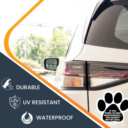 High Maintenance Dog Pawprint Magnet Decal - 5 Inch Heavy Duty Automotive Magnet for Car, Truck & SUV - Perfect for Pet Lovers & Vehicle Decoration
