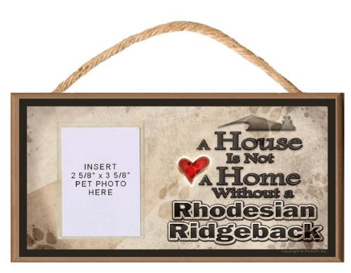 Rhodesian Ridgeback Wooden Dog Sign with Clear Photo Insert - Personalized Pet Memorial & Home Decor for Dog Lovers - Perfect for Living Room, Front Porch or Gift