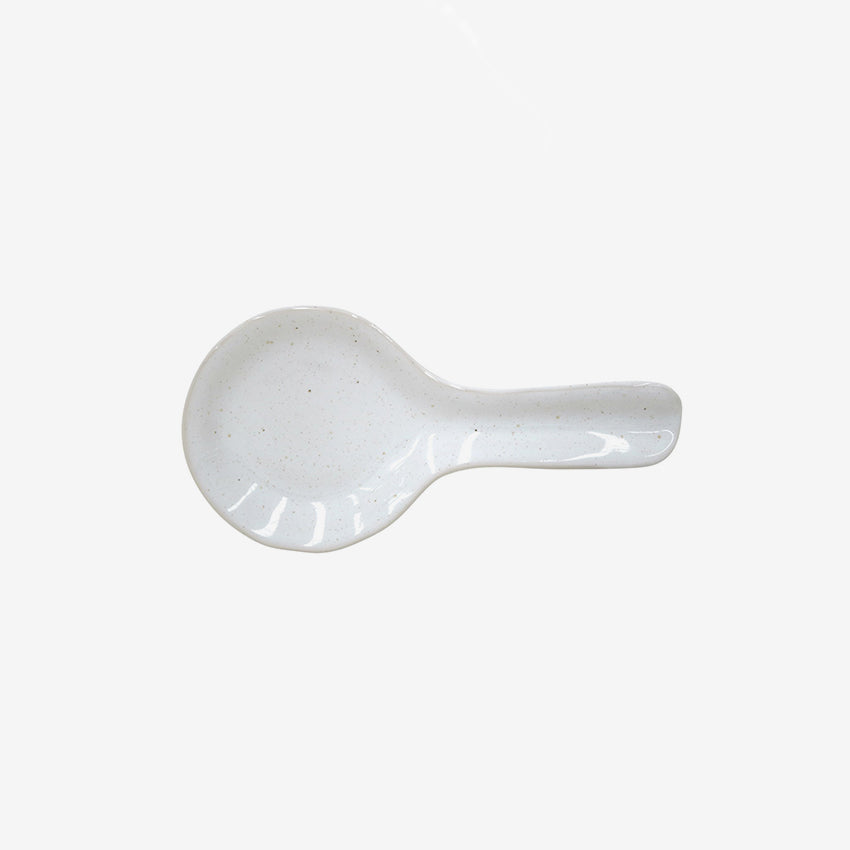 Casafina Fattoria White Spoon Rest - Elegant Ceramic Spoon Rest for Kitchen Countertop, Perfect for Cooking, Baking, and Serving - Durable & Stylish Home Decor Accessory
