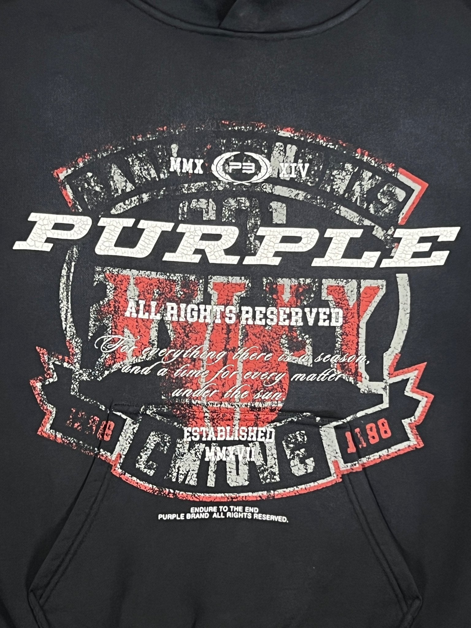 Purple Brand P401 HBBS Heavyweight Fleece Pullover Hoodie for Men - Black | Warm Winter Hooded Sweatshirt for Outdoor Activities & Casual Wear