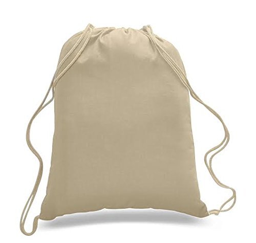Durable 100% Cotton Drawstring Backpack - Natural Color Art & Craft Storage Bag - Perfect for School, Travel, and DIY Projects