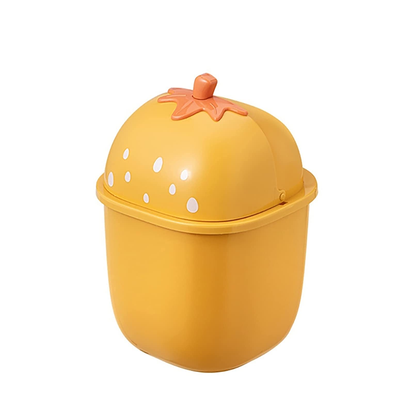 Creative Strawberry-Shaped Mini Desktop Trash Can - Small Plastic Wastebasket for Office, Countertop, Bedroom & Bathroom | Durable & Stylish Desk Garbage Bin for Home & Workspace