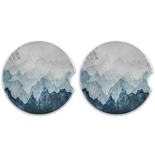 Blue Watercolor Mountains