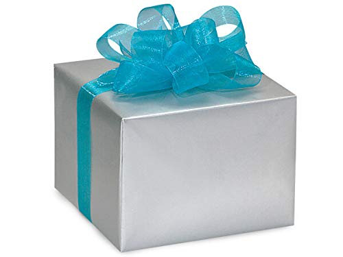 Premium Solid Color Glossy Gift Wrapping Paper - Silver (24
