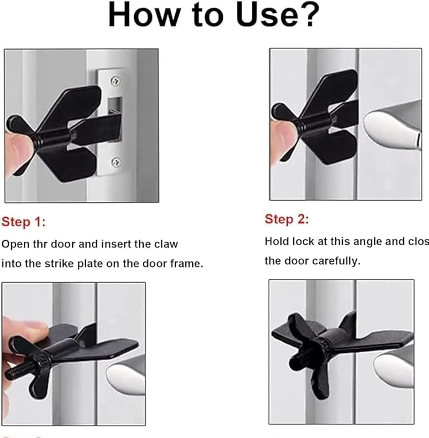 **Guardkit Portable Door Lock for Travel & Home Security - 2 Pack Black - Heavy Duty Door Stopper for Hotels, Apartments, Dorms - Perfect for Solo Travelers & Enhanced Safety**