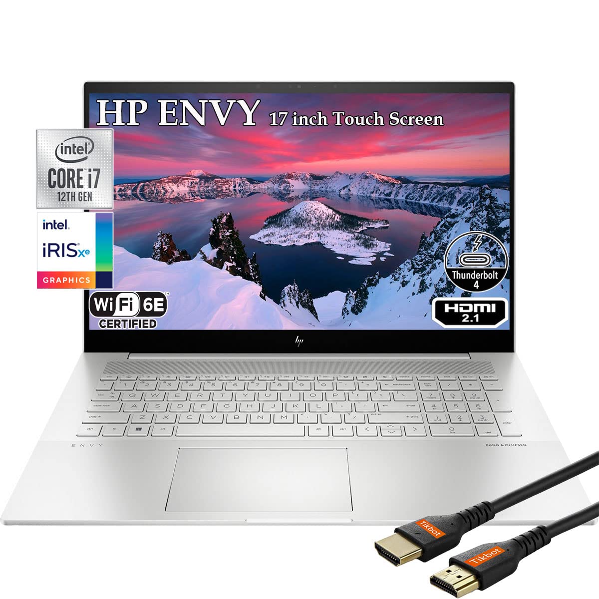 HP Envy 17-inch Touchscreen Laptop - Windows 11, Intel i7-1255U 10-Core Processor, 32GB RAM, 1TB PCIe SSD, FHD 300Nits 100% sRGB Display, Backlit Keyboard, Thunderbolt 4 USB-C, Wi-Fi 6E - Perfect for Business, Design & Entertainment