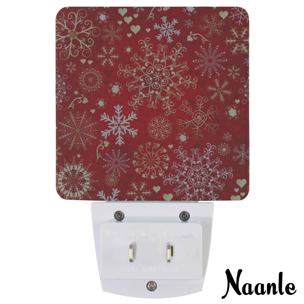 2 Pack Naanle Christmas Snowflake LED Plug-in Night Light with Dusk to Dawn Auto Sensor - Perfect for Hallway, Bedroom, Bathroom & Kitchen Emergency Lighting (Holiday Decor & Nighttime Safety)
