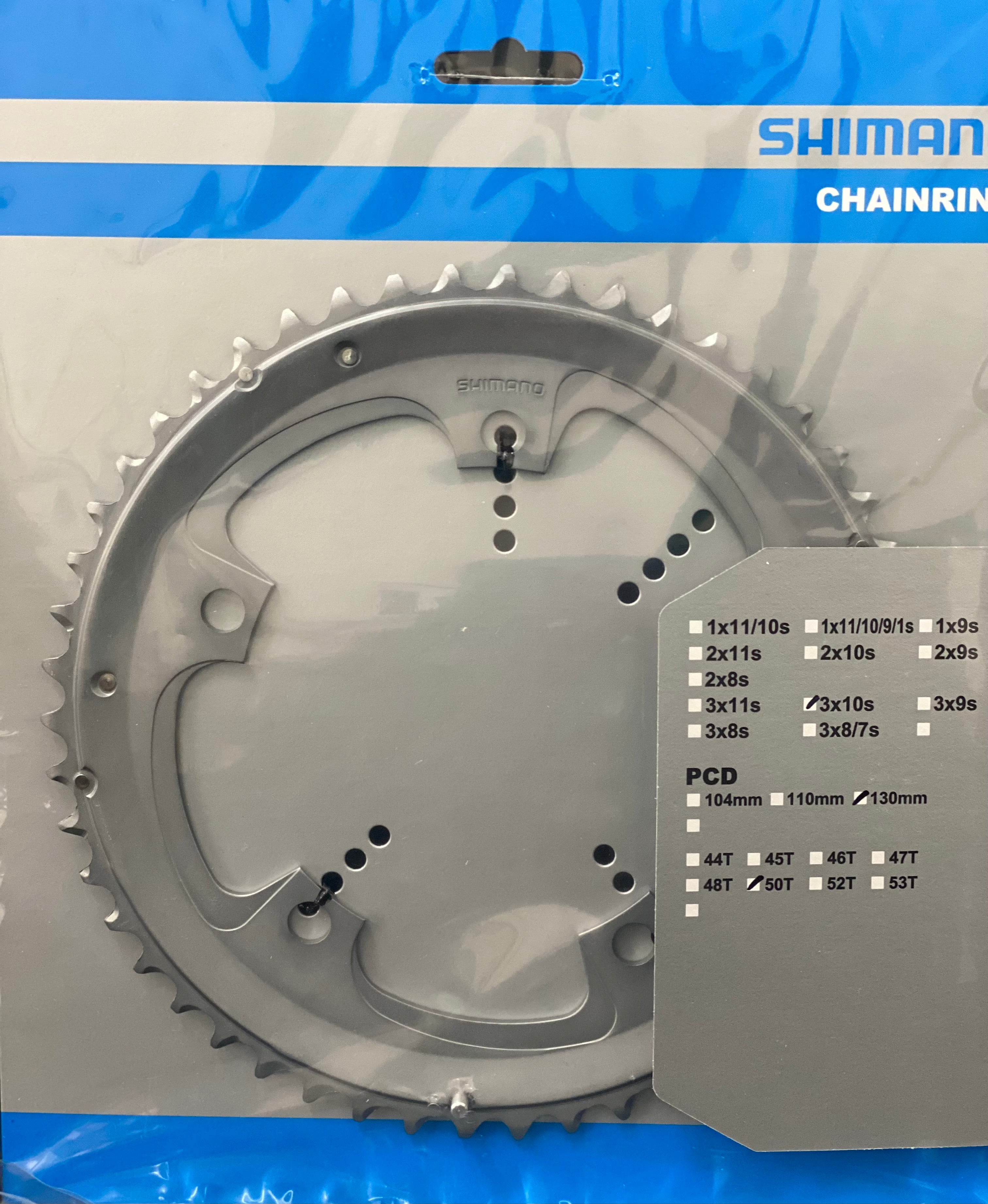 FC 4603 130mm BCD 50T Silver Chainring - High-Performance Bicycle Chainring for Road Bikes & Fixie Bikes - Perfect for Cycling, Commuting & Urban Riding