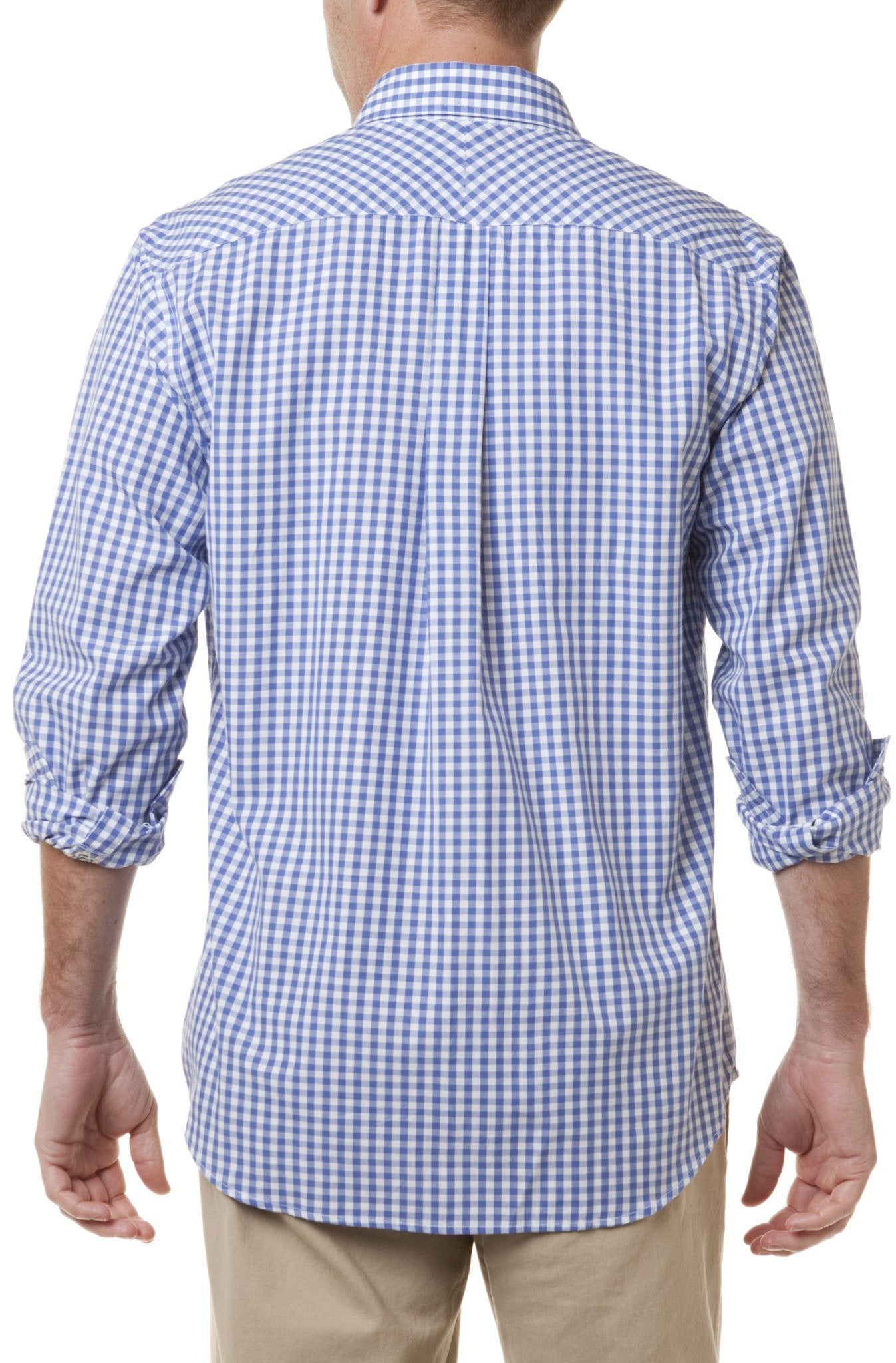 Royal Blue Wide Gingham Chase Shirt - Casual Button Down Shirt for Men | Perfect for Office, Date Night & Summer Outings