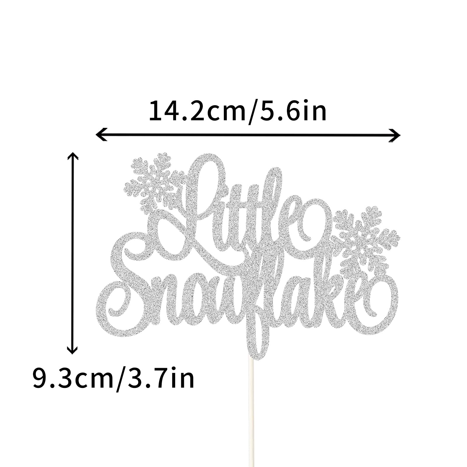 Shining Silver OurLittle Snowflake Cake Topper - Frozen Birthday Cake Decorations for Winter Wonderland Theme, 1st Birthday Party, Christmas & Holiday Celebrations - Perfect for Baby Showers, Wedding Cakes & Special Occasions