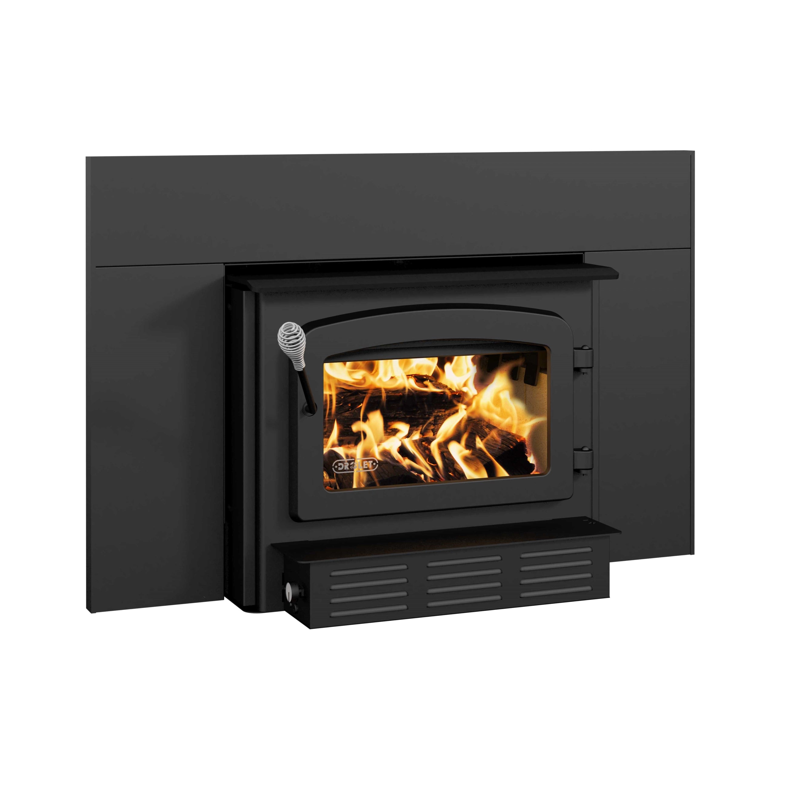 Drolet Escape 1800 I EPA Certified Wood Burning Fireplace Insert with 35' Trio Venting Kit - Efficient Home Heating for Living Rooms & Cabins
