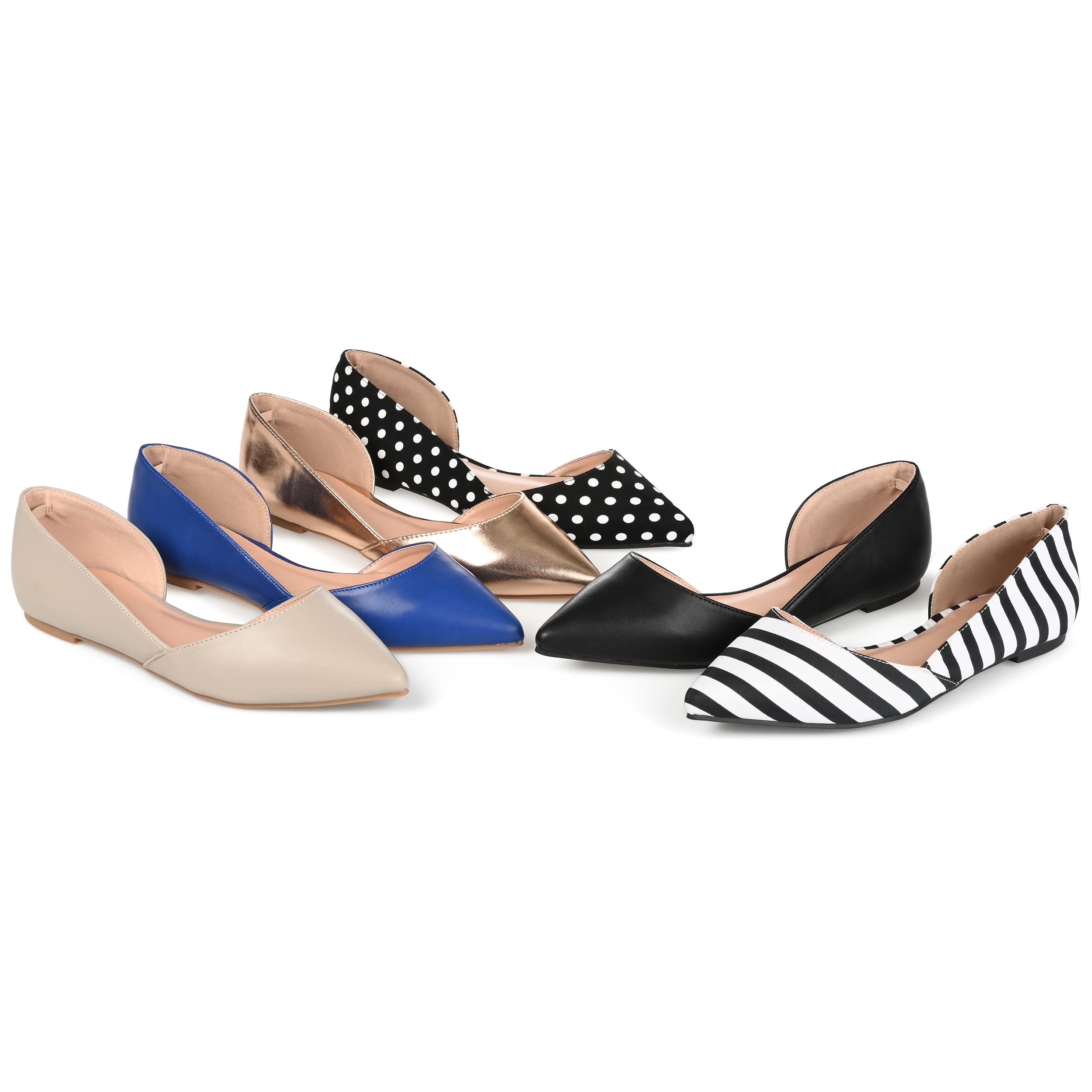 Journee Women's Cortni Comfortable Ballet Flats - Stylish & Lightweight for Work, Travel & Everyday Wear