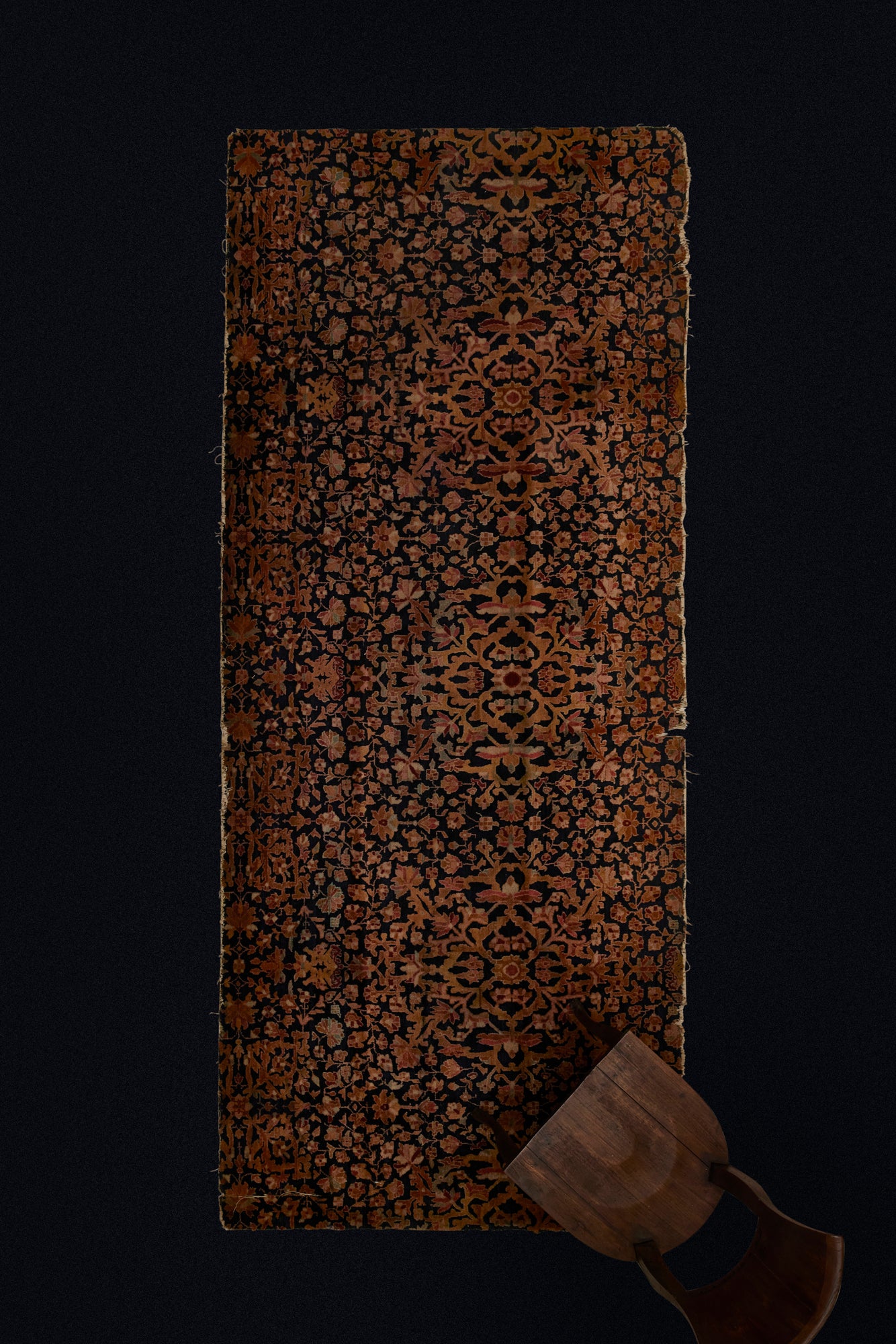 Vintage Agra Carpet Fragment - Handwoven Indian Rug (52