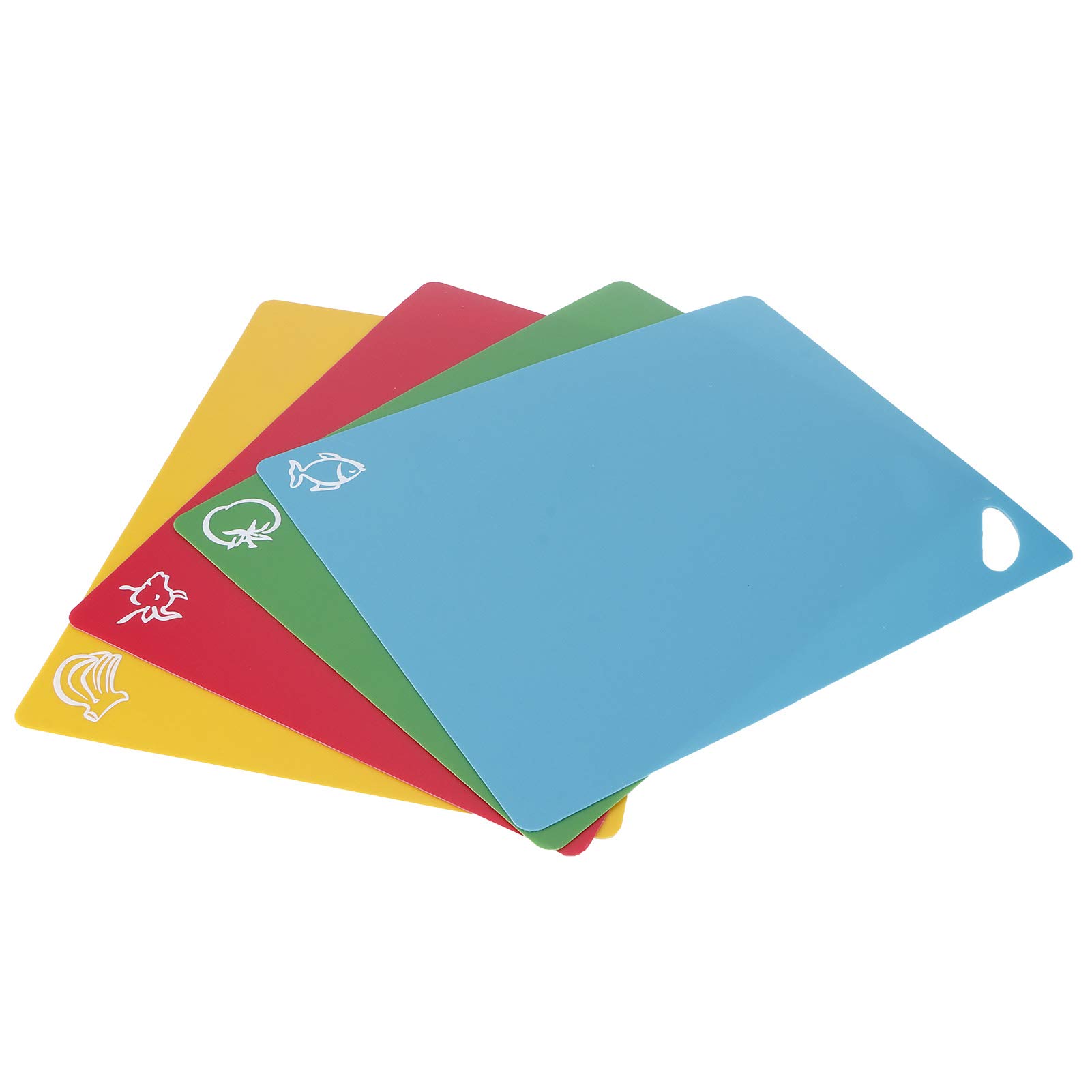 Non-Slip Fruit Cutting Mat Set - 4Pcs PP Kitchen Cutting Board Mats for Fruits, Vegetables & Meat | Dishwasher Safe, Durable & Easy to Clean for Home Cooking & Meal Prep