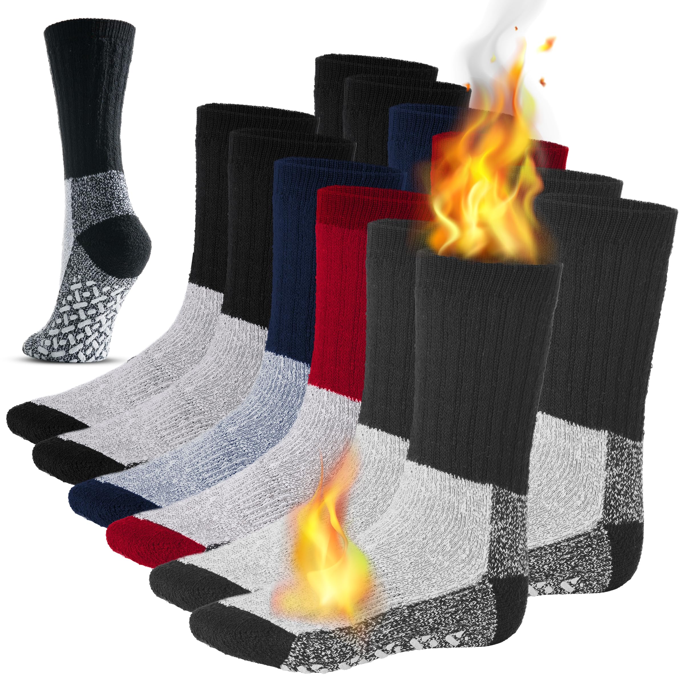 Debra Weitzner Merino Wool Socks for Men & Women - 6 Pairs Thermal Winter Socks for Hiking, Insulated Boot Socks - Warm & Cozy for Outdoor Activities, Camping & Cold Weather