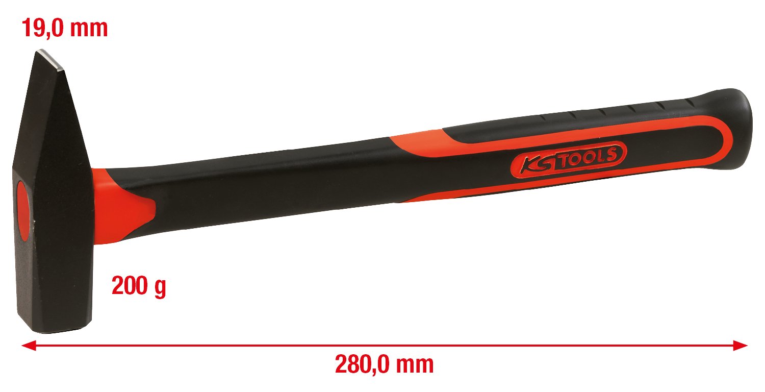 Fiberglass Handle Hammer 200g - Lightweight & Durable Fitters Hammer for Home Repair, Construction, and DIY Projects