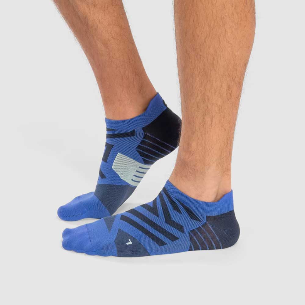 Men's Performance Low Cut Socks - Cobalt Blue & Denim - Breathable & Cushioned for Running, Gym & Everyday Wear