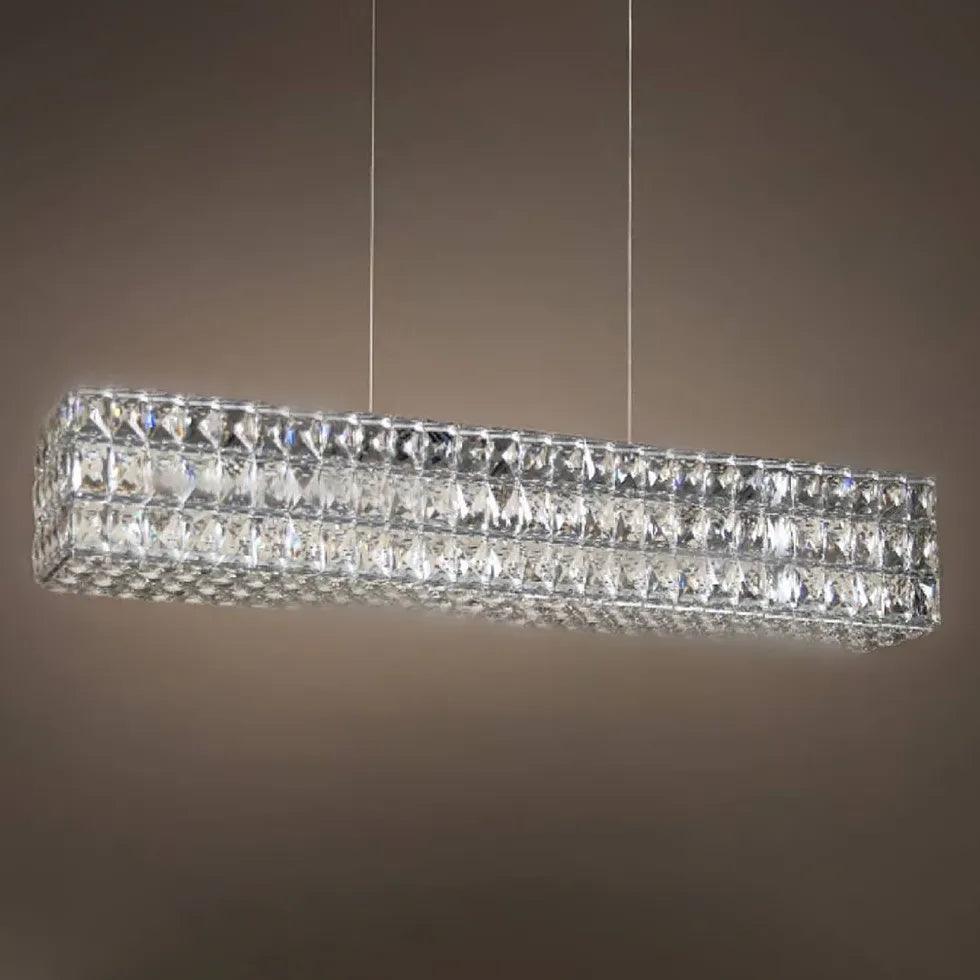 Diamond Cut Luxury Crystal Modern Pendant Light - Elegant Ceiling Fixture for Dining Room, Living Room, Bedroom & Foyer Lighting