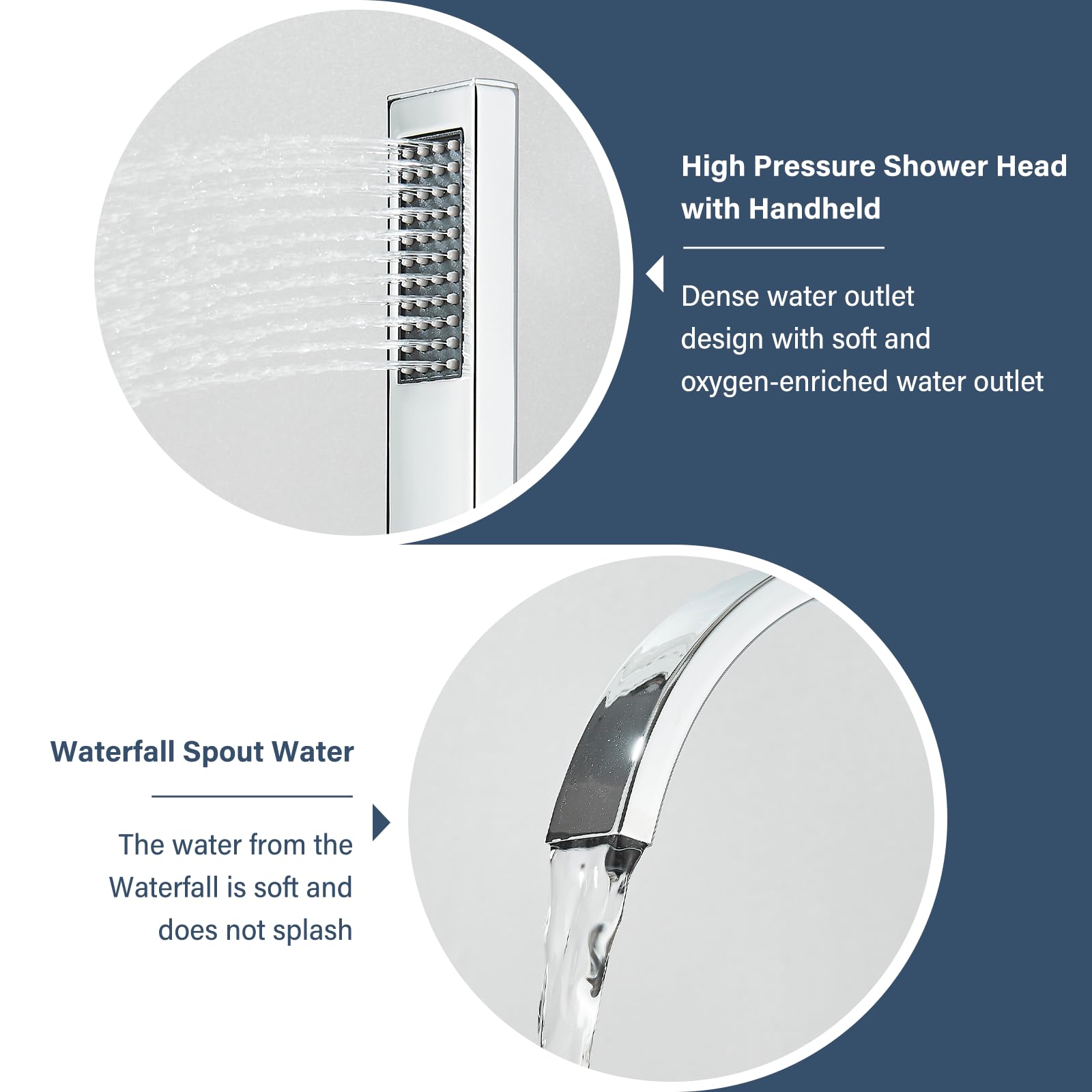 Freestanding Bathtub Faucet with Handheld Shower - Chrome Floor Mount Tub Filler, High Flow Swivel Spout for Luxury Bathroom & Spa Experience