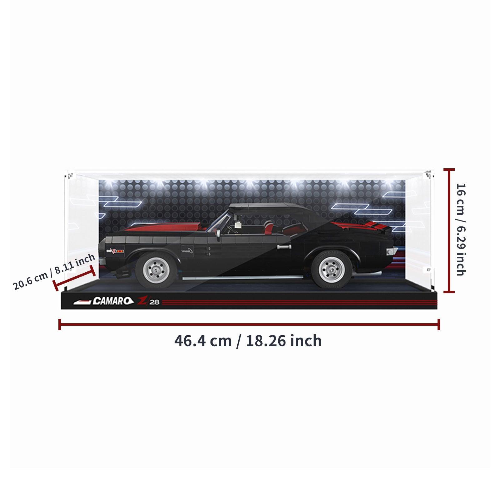 LEGO Chevrolet Camaro Z/28 1969 (10304) Display Case - Clear Protective Showcase for LEGO Car Models - Perfect for Collectors & Home Decor